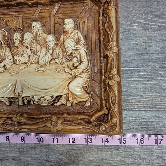 Last Supper Jesus 9x15 3D Wall Hanging Plaque Multi Prod Inc Made-USA Vintage - Picture 8 of 9